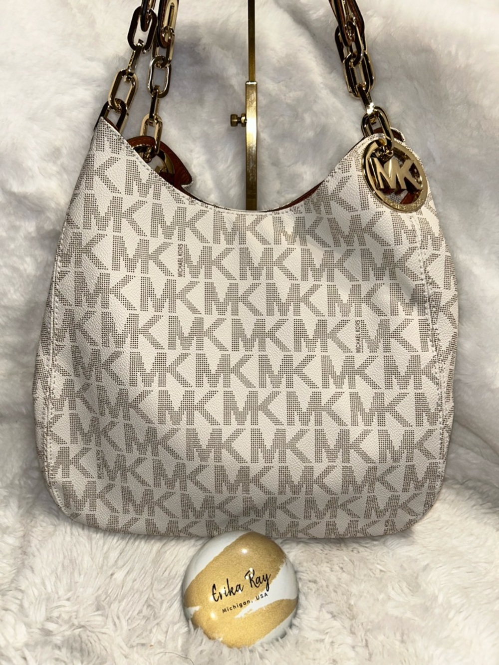Michael Kors Fulton Monogram Logo Shoulder Bag - Picture 2 of 16